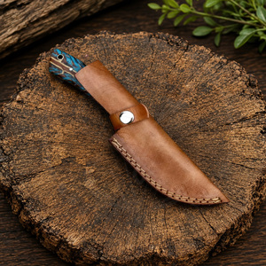 Hunting Tool Fixed Blade Damascus Steel Twist Pattern Industrial Grade Hunting <b>Knife</b> Pine Cone <b>Handle</b> Cowboy Camping <b>Knife</b> - Product Image 4