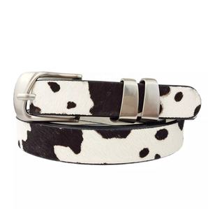 OEM personalizado de los hombres de pelo de vaca en cinturón de cuero precio barato al por mayor Casual Vintage estilo de moda occidental - Product Image 3