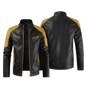 Veste en cuir véritable pour hommes couleur bloc arrivée unisexe toile personnalisée de haute qualité vente en gros - Product Image 2
