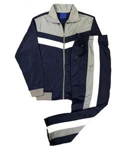 Custom Men Two Piece Set Zip up Patch Work Vintage Windbreaker Sublimation Tracksuit Short Nylon Suit Breathable Tracksuits - Product Image 5
