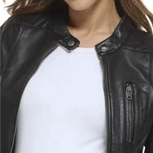 Chaqueta de Cuero para Mujer de Alta Calidad, Simple y Elegante, de Piel de Oveja, Ligera, para Invierno - Product Image 4