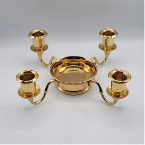Heavy Duty Cast Metal Bowl Candle Holder • S-Curve 4-Cup Luxury Table <b>Runner</b> - Product Image 2