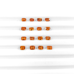 แซฟไฟร์สีส้มธรรมชาติทรงแปดเหลี่ยมขนาด 3x4 มม. แบบไม่ผ่านการปรับแต่ง, พลอยแซฟไฟร์สีส้มธรรมชาติทรงเหลี่ยมสำหรับทำเครื่องประดับ - Product Image 6