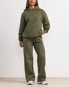 Latest Style High Quality Wholesale Women's Custom Casual Two Piece Fleece Hooded <b>Tracksuit</b> Set Full Sleeve Sweatsuit At Low MOQ - Product Image 3