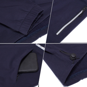 Chaqueta de Forro Polar para Hombre, Cuello Alto, Color Sólido, Cierre de Cremallera, Corte Regular, Estilo Casual para Otoño, Azul y Negro - Product Image 4