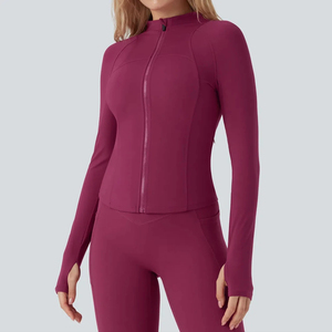 Premium Women's Full Zip Fitness Gym <b>Jacket</b> Activewear Running Training Workout Sportswear Long Sleeve Women's Fitness <b>Jacket</b> - Product Image 1