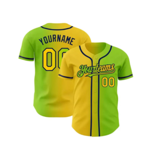 Customizable Gradient Baseball Jersey Unisex Full Sleeve Sublimated Print Breathable 100% <b>Polyester</b> Anti-Bacterial Sport Apparel - Product Image 3