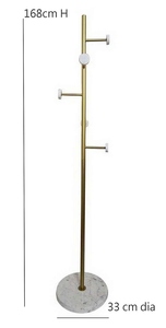 Porte-manteau en métal doré au design luxueux avec base en marbre blanc, options personnalisées pour entrée de luxe - Product Image 4