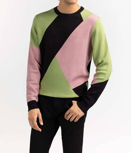 Personalized Design <b>Men</b> <b>Tops</b> Solid Color Long Sleeve Crew Neck Breathable <b>Thermal</b> Knitted 100% Cotton Sweaters - Product Image 5