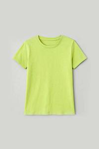 T-shirt tendance jaune-vert fluo pour femme, fabriqué au Pakistan, coupe ajustée avec logo personnalisé, idéal pour l'été – Vente en ligne - Product Image 3