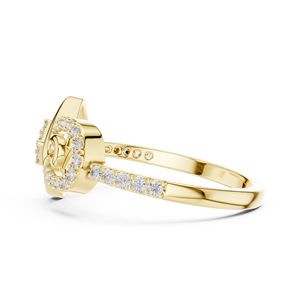 Bague de Mariage Florale en Or Jaune 14K 18K avec Diamant de Laboratoire Rond DEF VVS, Personnalisable OEM, Vente en Gros - Product Image 5