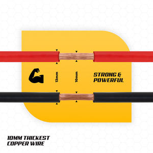 Roadpower Heavy-Duty 16ft 2500A Booster Cable 99.9% Pure Copper Conductor Safe Strong Reliable For <b>Cars</b> Trucks And SUVs - Product Image 2