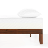 Cadre de lit moderne en bois massif d'acacia, taille personnalisée, optimisé pour l'expédition en emballage plat
