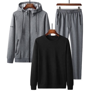 Sudadera con capucha y cremallera frontal para hombre, ropa deportiva masculina con cremallera frontal de tendencia, pantalones con bolsillos y capucha - Product Image 2