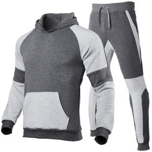 Ensemble survêtement homme molletonné avec sweat à capuche et pantalon de jogging, colorblock, vêtements de sport d'hiver, pull décontracté pour la gym - Product Image 5