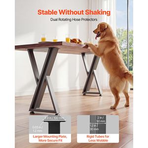 Gambe per Tavolo in Acciaio Stile Rustico 29.1"H X 24"W, Carico Massimo 1000 kg, Facile Installazione, Robuste e Stabili - Product Image 3