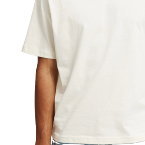 Camiseta Esencial Blanca Crema para Hombre, Cuello Redondo, Estilo Casual Diario, Manga Corta, Ligera, Cómoda, Corte Relajado, para Verano - Product Image 4
