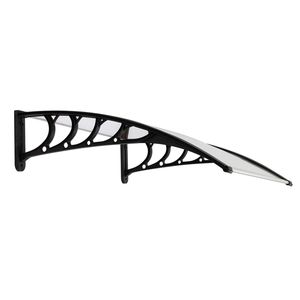 Tettoia per Porte e Finestre, Copertura Antipioggia 100x80cm, Bianco e Nero, Facile Installazione per Uso Domestico - Product Image 2