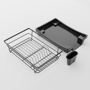 Escurridor de platos de metal negro, organizador de cocina con soporte para utensilios, accesorios de cocina, artículos de cocina - Product Image 2