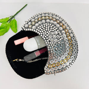 Antique Metal <b>Clutch</b> <b>Bag</b> Silver <b>Gold</b> Dot Stylish Shoulder Purse for Evening Parties Modern Polished Sculpture Bridal Metal Frame - Product Image 2