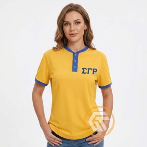 Camiseta de la Hermandad Femenina Sigma Gamma Rho al por Mayor, 100% Algodón, Ecológica, Transpirable, de Manga Corta para Verano - Product Image 3