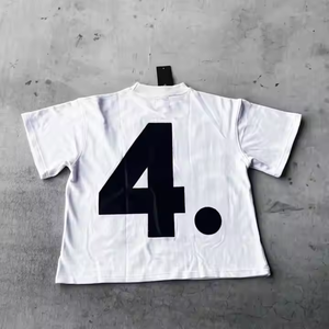 T-shirt unisexe oversize noir 100 % coton streetwear avec imprimé lettres blanches, manches courtes, col rond, séchage rapide, respirant, coupe jersey - Product Image 6
