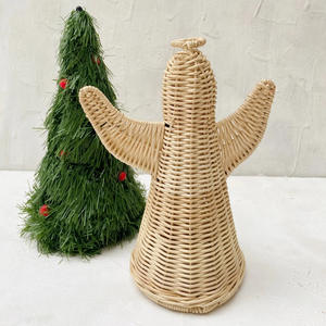 Figura colgante de árbol de Navidad de la mejor calidad, diseño único, figura de Ángel de ratán, decoración - Product Image 3