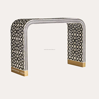 Table console d'entrée florale avec incrustation d'os Tables console élégantes pour la décoration intérieure