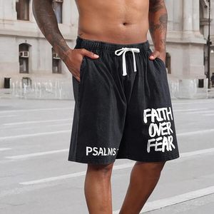 Shorts Over Fear para Hombre, Estilo Acid Wash, Streetwear, con Gráficos Modernos, Deportivos, para Gimnasio, Y2K - Product Image 5
