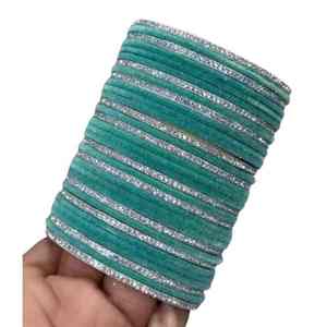 Premium Gold Plated Trendy Islamic Wedding Chura <b>Bangles</b> <b>Set</b> Imitation Pearl High Polished Finish Customized Women's Jewelry - Product Image 1