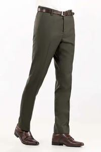 Active Squad Men's Slim Fit Straight Sporty Business Casual <b>Fleece</b> 100% Cotton Worsted Mid Waist Summer Button Closure <b>Pants</b> - Product Image 2