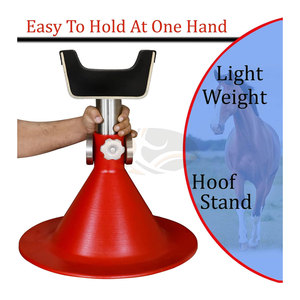 Support de fermeur de sabots robuste taille standard pour chevaux avec doubles supports magnétiques pour outils, conception réglable et durable, rouge vif - Product Image 4