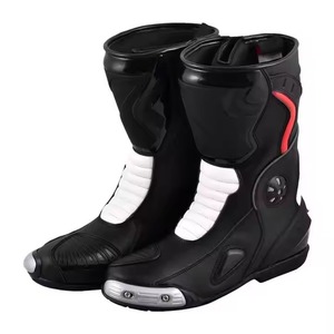 Bottes de moto en cuir – Chaussures de moto de couleur unie, grande taille, design protecteur, logo et taille personnalisés, fabriquées au Pakistan - Product Image 2