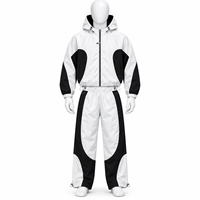 Ensemble survêtement streetwear imperméable pour homme 2026 : veste coupe-vent oversize et pantalon à ourlet zippé ajustable