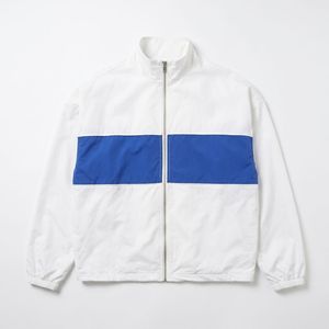 Chaqueta Deportiva VELA EQUINOX para Hombre, Blanca, 100% Algodón, con Bloques de Color, Cuello Alto, Estilo Racer, Cortavientos, con Cierre, Forro de Poliéster, para Primavera - Product Image 2