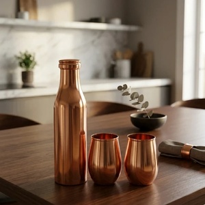 Botella de Agua de Cobre con Diseño Bohemio y Tapa, Portátil para Viajes - Product Image 5