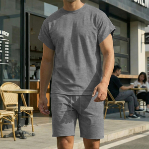 New Fashion Mens Summer Tracksuit Casual <b>Athletic</b> Running Workout Jogging And Gym Wear Lightweight T Shirt And Short Set For Men - Product Image 4