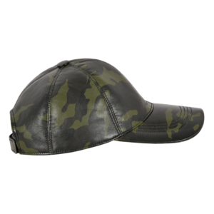 Custom Genuine Napa Leather Camouflage Baseball Cap Unisex Camo Printed Leather Sports Cap Adjustable Real Leather Hat Wholesale - Product Image 4