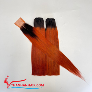 Extensions de cheveux en mèches lisses, couleur ombrée, 100% cheveux fabriqués au Vietnam, haute qualité - Product Image 3