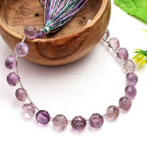 Cuentas de piedras preciosas con forma de cebolla facetada de amatista púrpura de alta calidad, increíbles naturales para hacer fabulosos pendientes de pulsera de joyería - Product Image 2