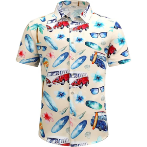 Beach Tropical Short Sleeve Hawaiian <b>Shirt</b> <b>Funny</b> Bus Print Mens Casual Short Sleeve Button Down <b>Shirts</b> Floral Aloha Beach <b>Shirt</b> - Product Image 1