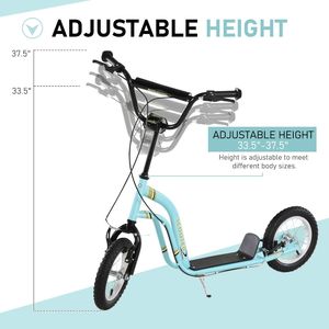 Scooter Inflable Azul de 12 Pulgadas con Frenos de Caliper Delanteros y Traseros para Niños Mayores de 5 Años - Ligero y Diversión al Aire Libre - Product Image 4