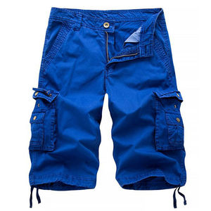 Shorts cargo baggy personnalisés pour homme en nylon/acrylique, 6 poches, taille élastique, anti-UV, respirants, noir, kaki, toile, shorts de travail - Product Image 4