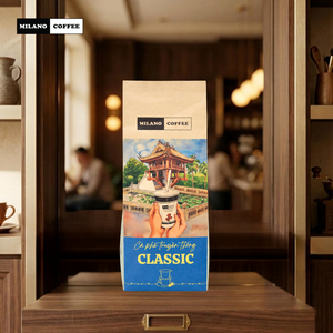 กาแฟโรบัสต้าคั่วเข้มแบบดั้งเดิม มิลานโน่ บดละเอียด 250 กรัม บรรจุภัณฑ์คราฟท์ วาล์วแบบทางเดียว ผลิตในเวียดนาม (OEM) - Product Image 4