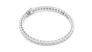 Bracelet tennis en diamant de laboratoire taille radiant de Choksi Gems & Jewellers avec placage or 18 carats rhodié - Product Image 4