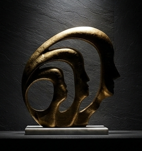 Elegante Escultura Facial Abstracta Moderna, Figura Metálica Hecha a Mano, Adorno Decorativo Ecológico para Mesa de Hogar y Oficina - Product Image 4