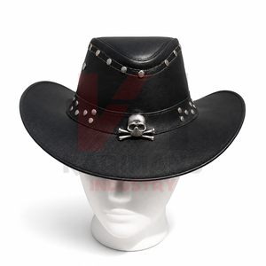 Chapeaux de cowboy en cuir occidental personnalisés, en cuir de vache véritable de qualité supérieure, pour le rodéo, marque privée, vente en gros pour les acheteurs mondiaux - Product Image 2