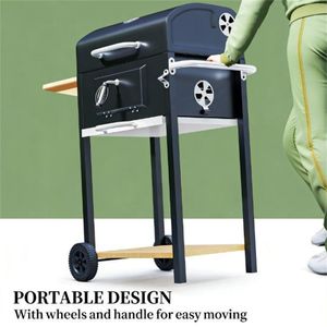 Black Charcoal <b>BBQ</b> Grill for Backyard Picnics Outdoor Cookware - Product Image 4