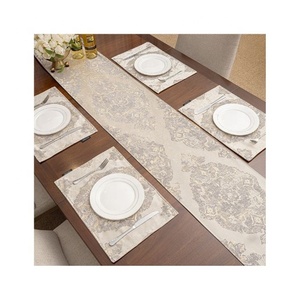 Jacquard Woven Jacquard Embroidered Shiny Placemats Restaurant Dinning Table Pad Floral Patterned Digital Custom Made Decoration - Product Image 1