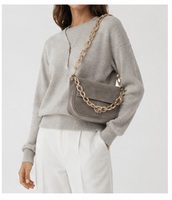 Sac bandoulière Gravs en cuir suédé de qualité supérieure, style vintage bohème japonais, sacoche de selle pour femme avec chaîne, sac à bandoulière de luxe pour l'été